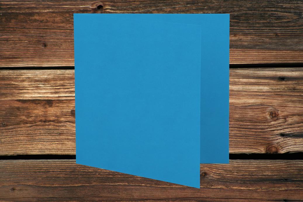 Klappkarten 110x110/220 mm Königsblau 230 g/qm